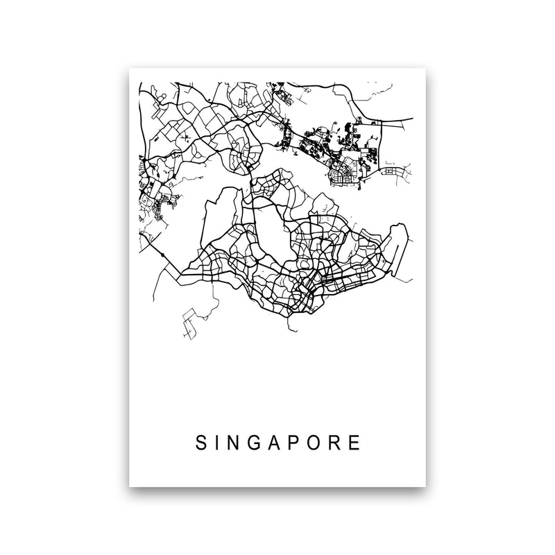 Singapore Map Art Print by Pixy Paper Print Only