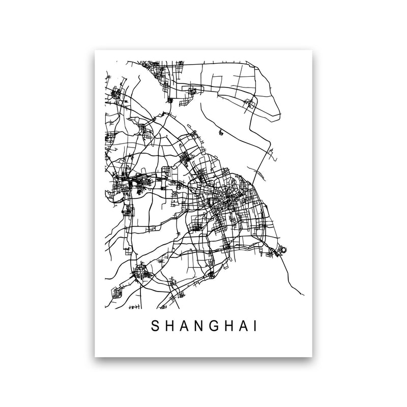 Shanghai Map Art Print by Pixy Paper Print Only