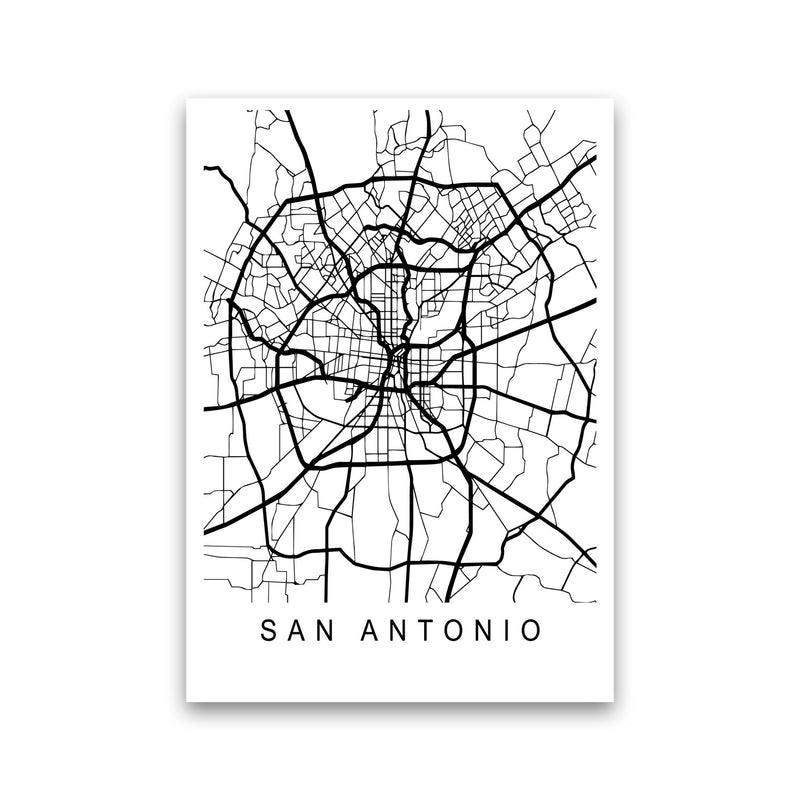 San Antonio Map Art Print by Pixy Paper Print Only