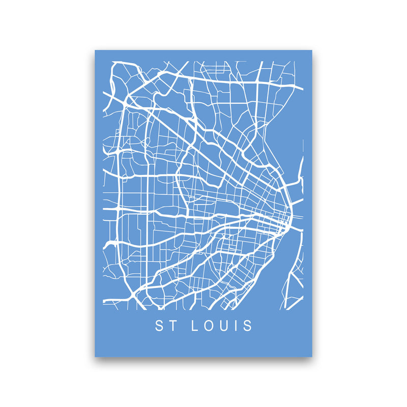 St Louis Map Blueprint Art Print by Pixy Paper Print Only