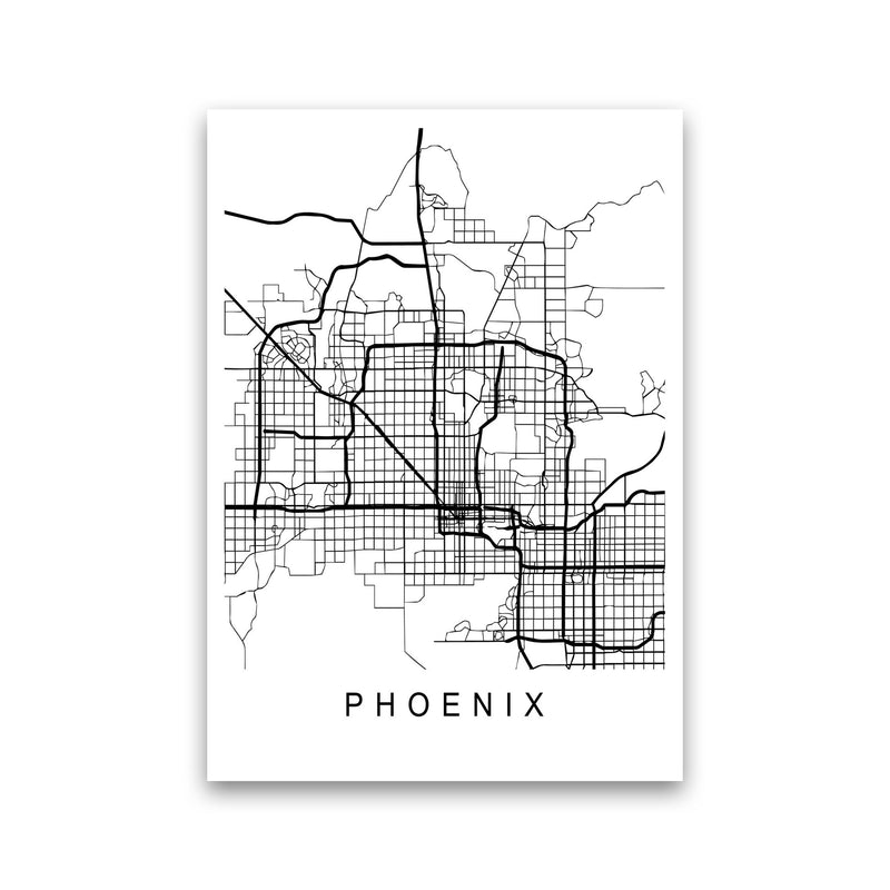 Phoenix Map Art Print by Pixy Paper Print Only