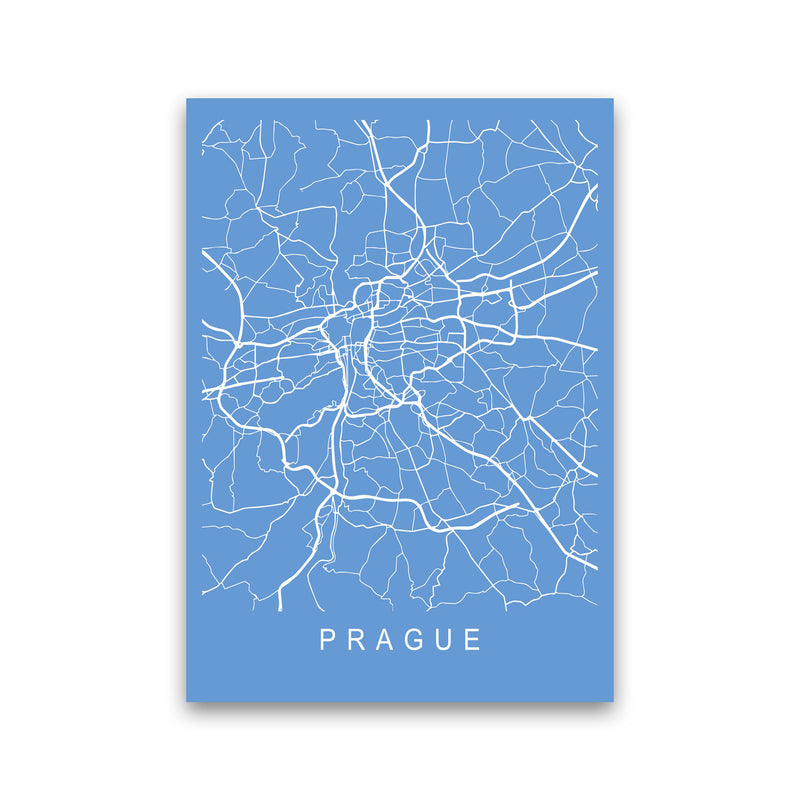 Prague Map Blueprint Art Print by Pixy Paper Print Only