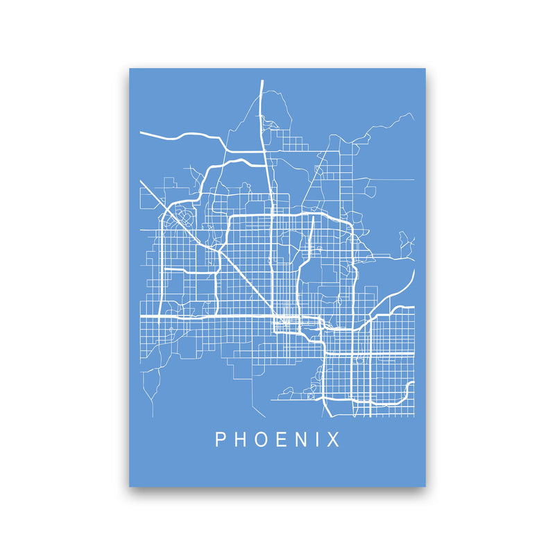Phoenix Map Blueprint Art Print by Pixy Paper Print Only