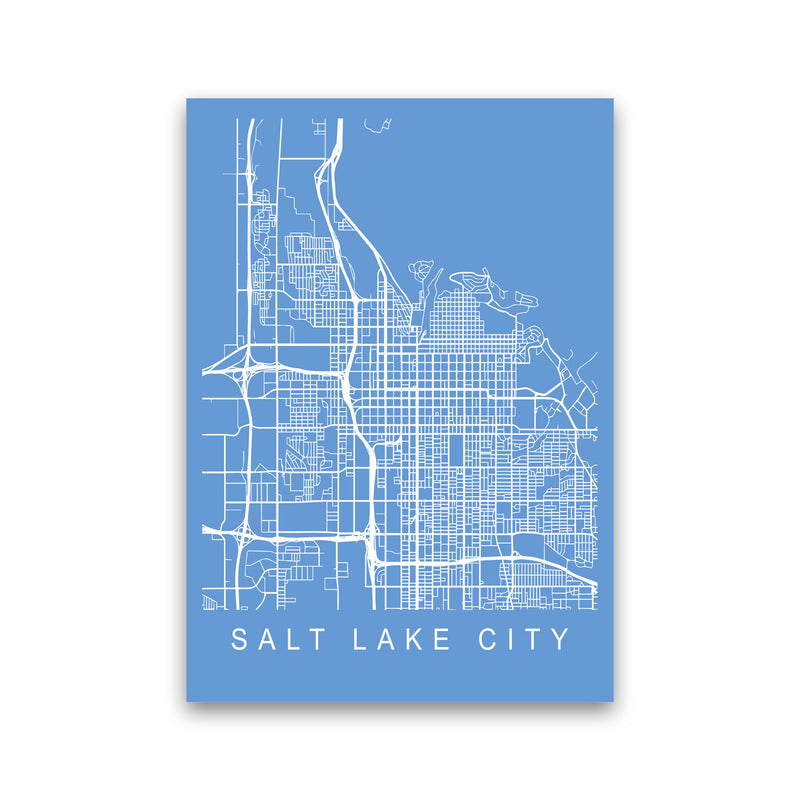 Salt Lake City Map Blueprint Art Print by Pixy Paper Print Only