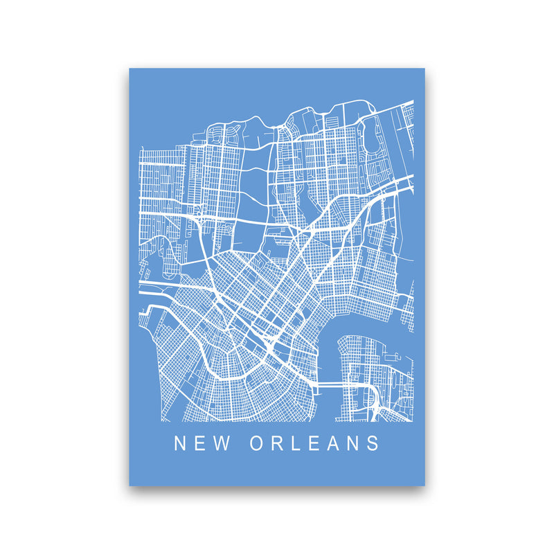 New Orleans Map Blueprint Art Print by Pixy Paper Print Only