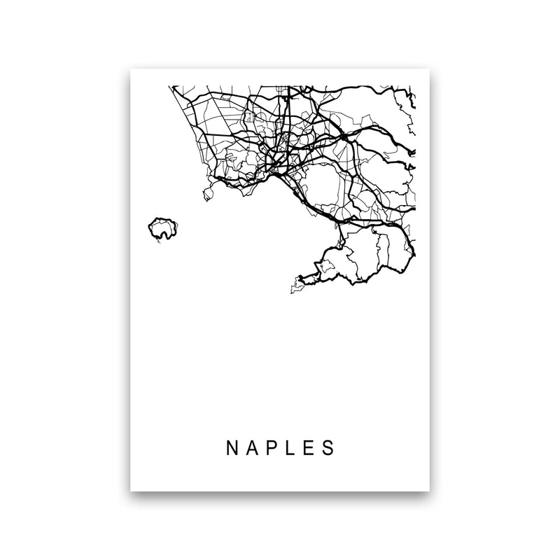 Naples Map Art Print by Pixy Paper Print Only