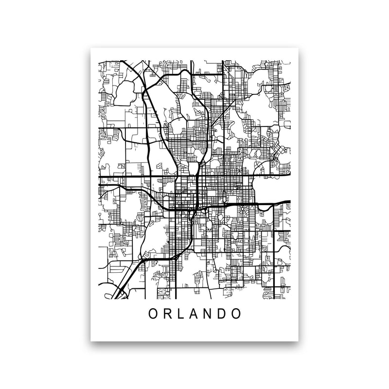 Orlando Map Art Print by Pixy Paper Print Only