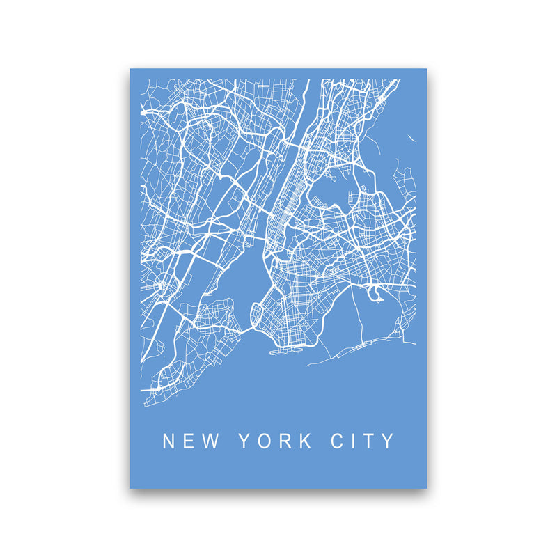 New York City Map Blueprint Art Print by Pixy Paper Print Only