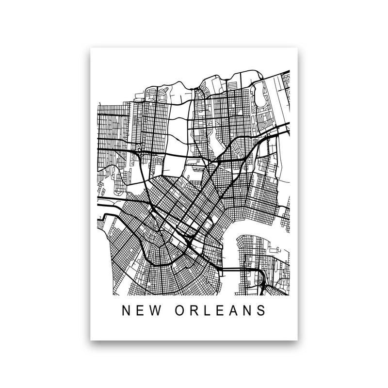 New Orleans Map Art Print by Pixy Paper Print Only