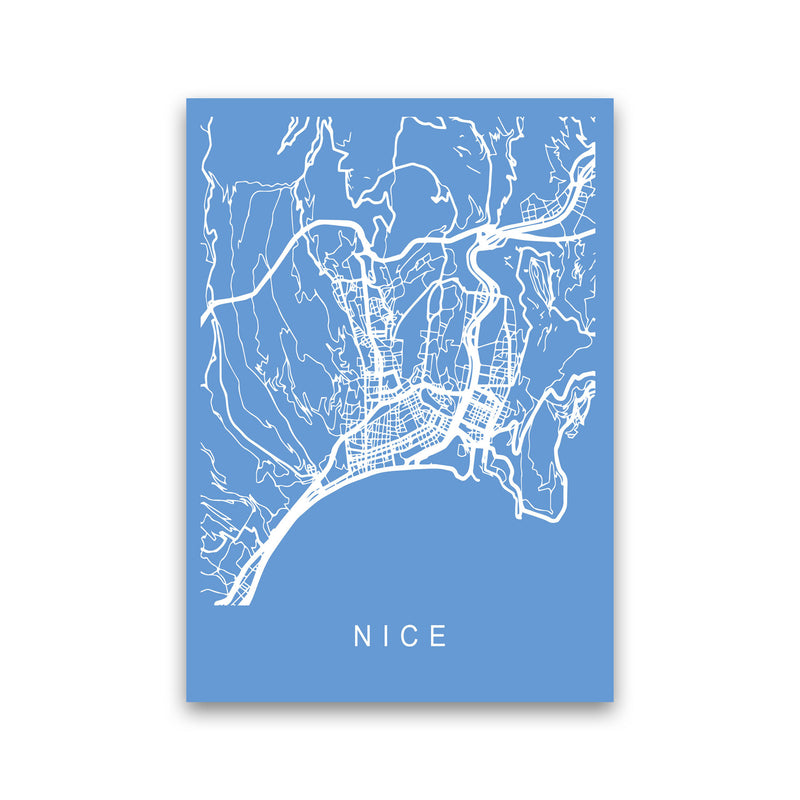 Nice Map Blueprint Art Print by Pixy Paper Print Only