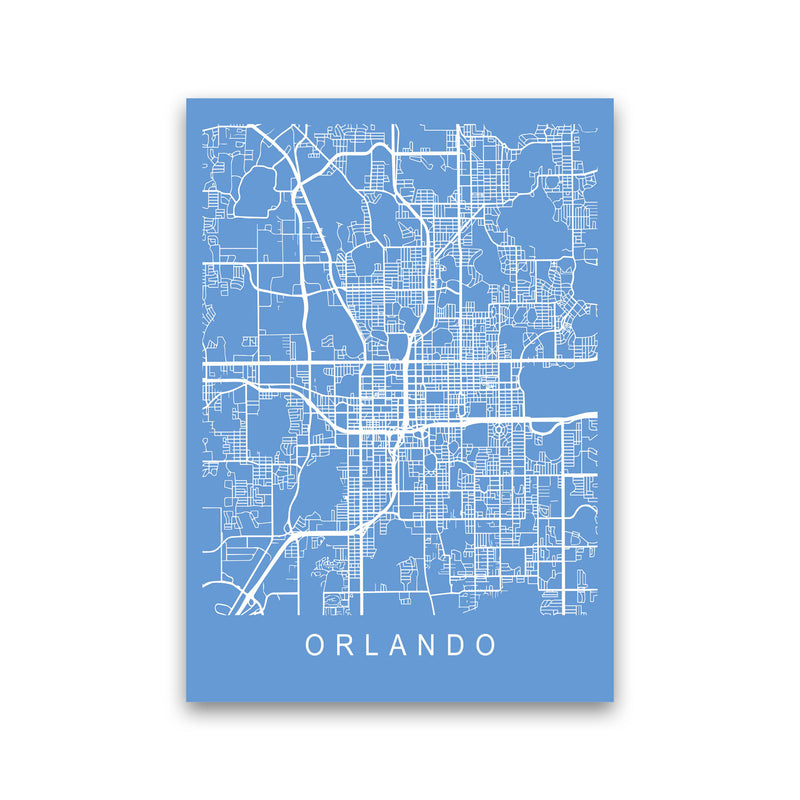 Orlando Map Blueprint Art Print by Pixy Paper Print Only
