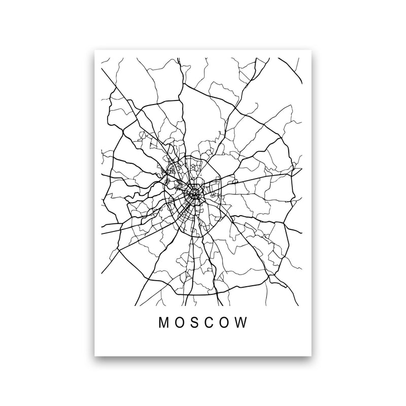 Moscow Map Art Print by Pixy Paper Print Only