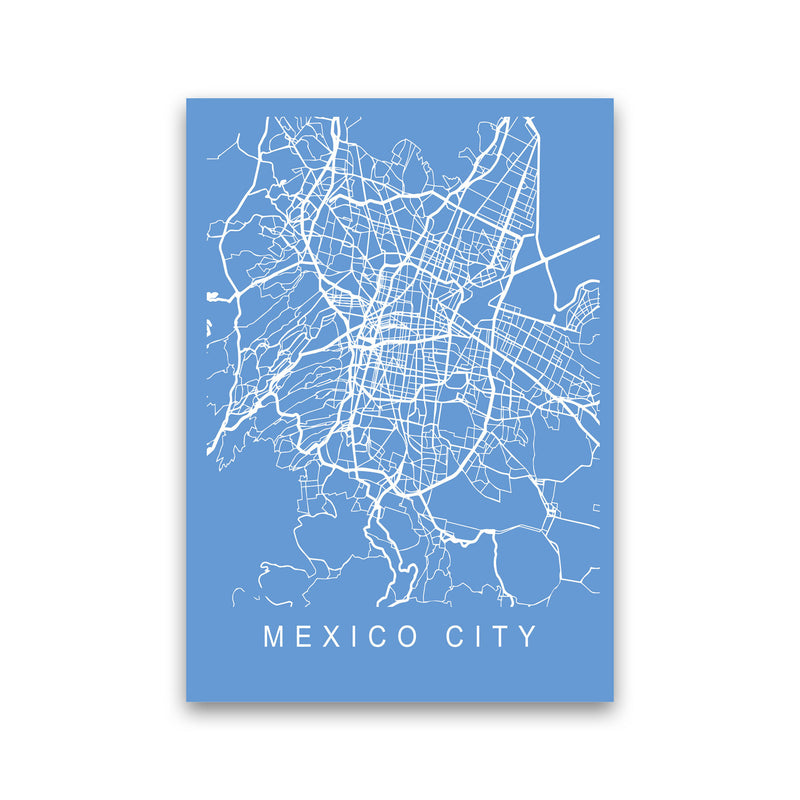 Mexico City Map Blueprint Art Print by Pixy Paper Print Only