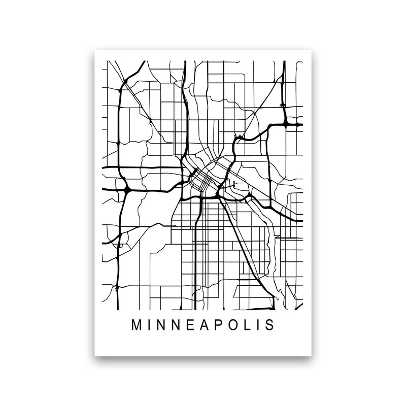 Minneapolis Map Art Print by Pixy Paper Print Only