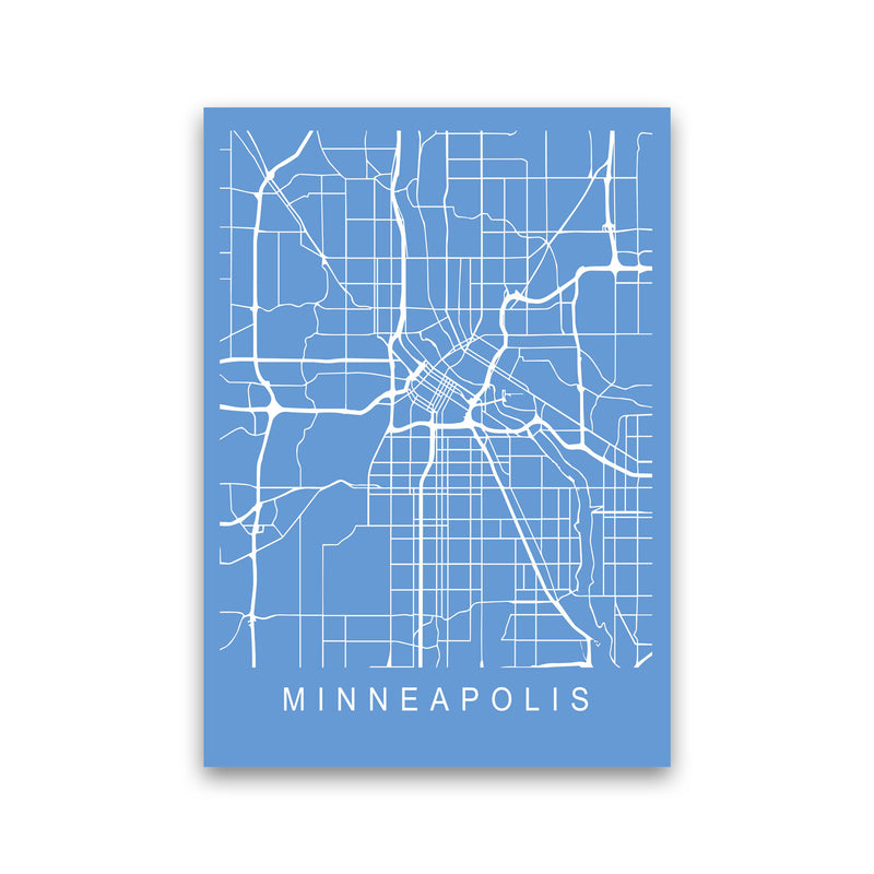 Minneapolis Map Blueprint Art Print by Pixy Paper Print Only