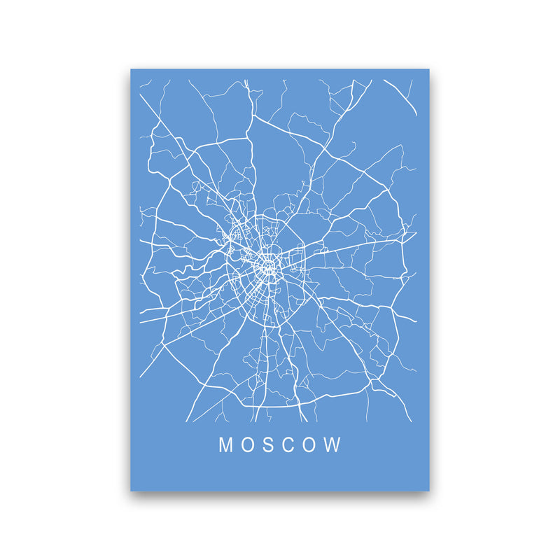 Moscow Map Blueprint Art Print by Pixy Paper Print Only