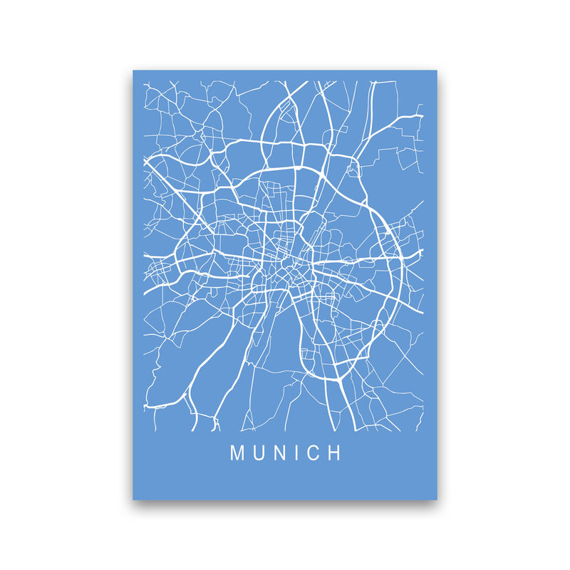 Munich Map Blueprint Art Print by Pixy Paper Print Only