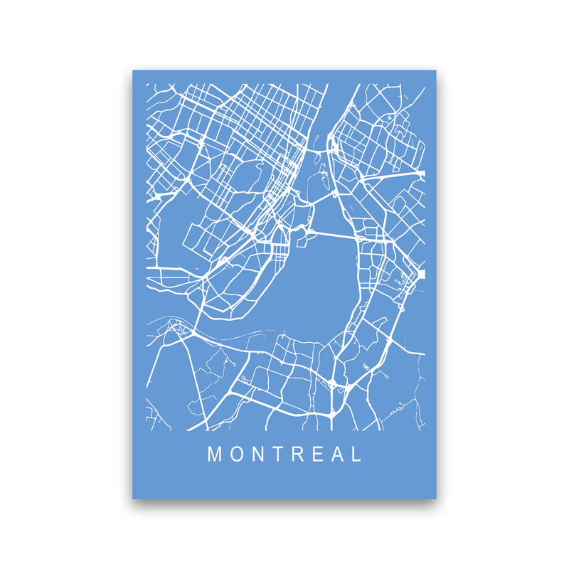 Montreal Map Blueprint Art Print by Pixy Paper Print Only