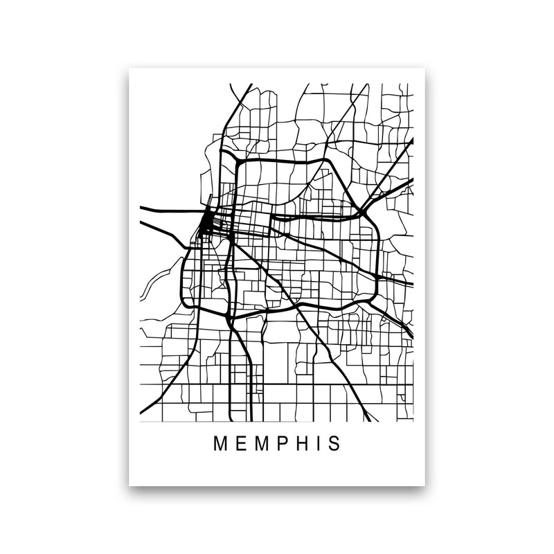 Memphis Map Art Print by Pixy Paper Print Only