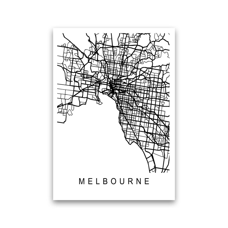 Melbourne Map Art Print by Pixy Paper Print Only