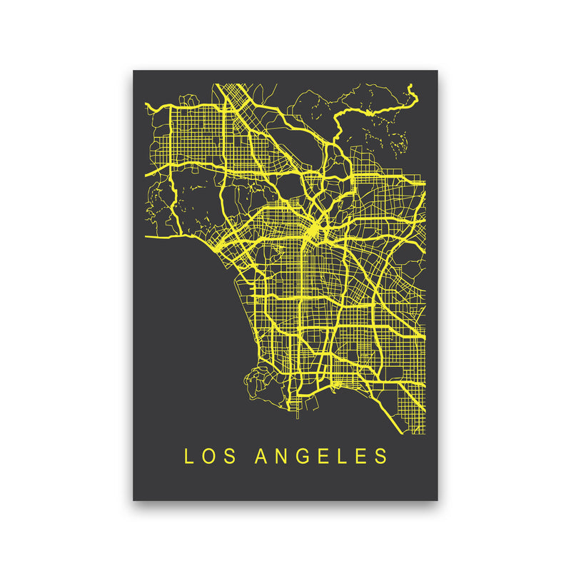 Los Angeles Map Neon Art Print by Pixy Paper Print Only