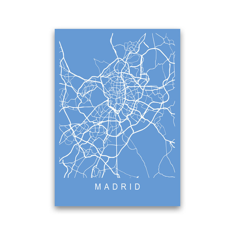 Madrid Map Blueprint Art Print by Pixy Paper Print Only