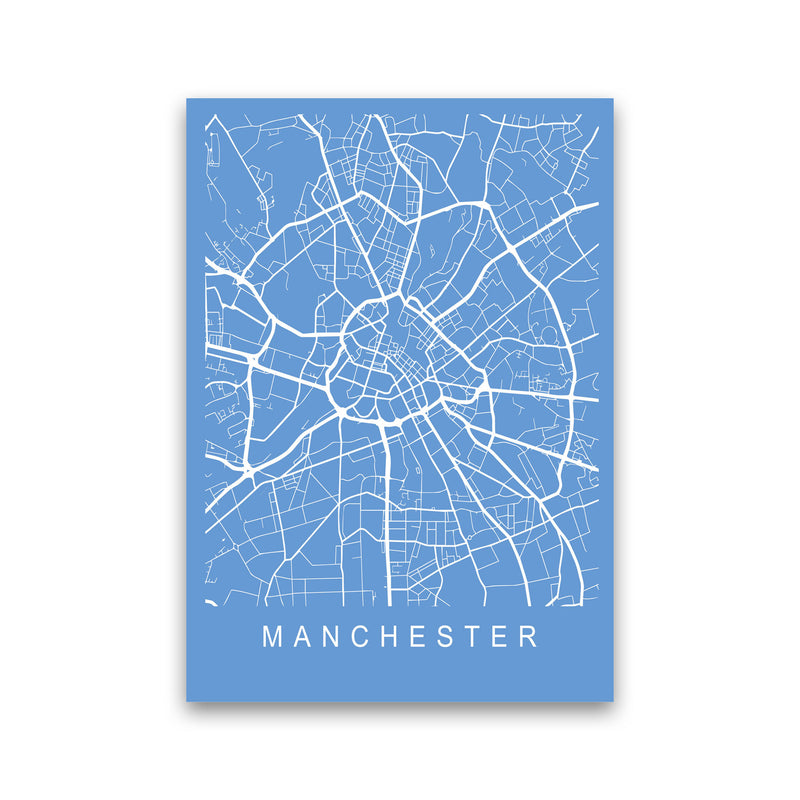 Manchester Map Blueprint Art Print by Pixy Paper Print Only