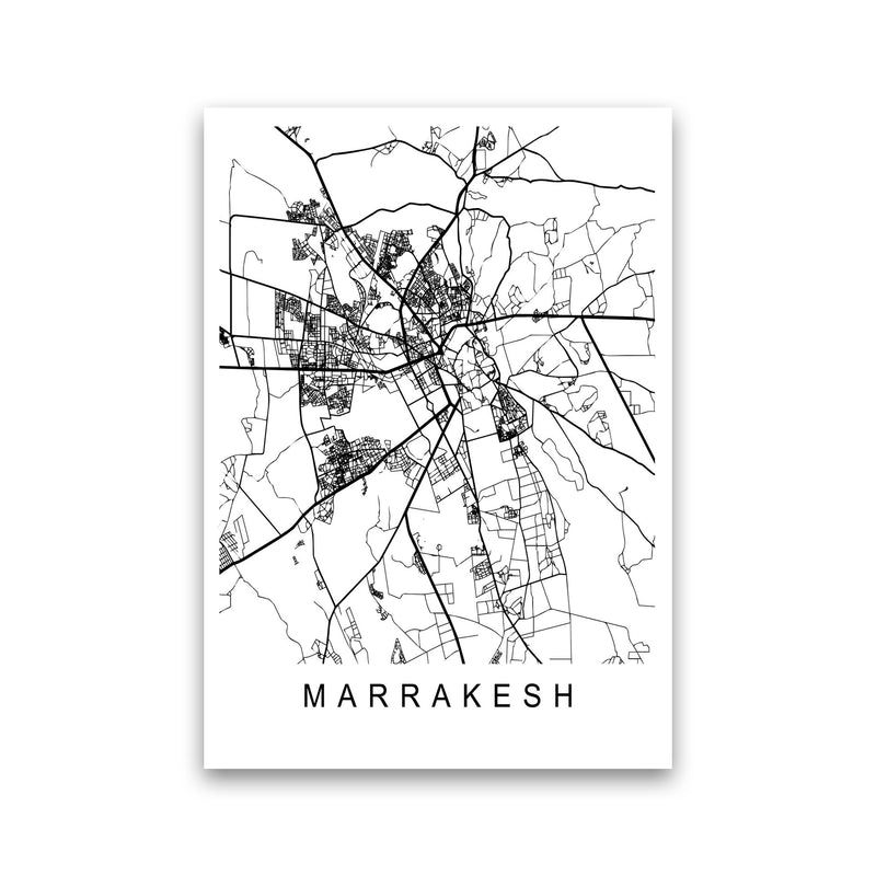 Marrakesh Map Art Print by Pixy Paper Print Only