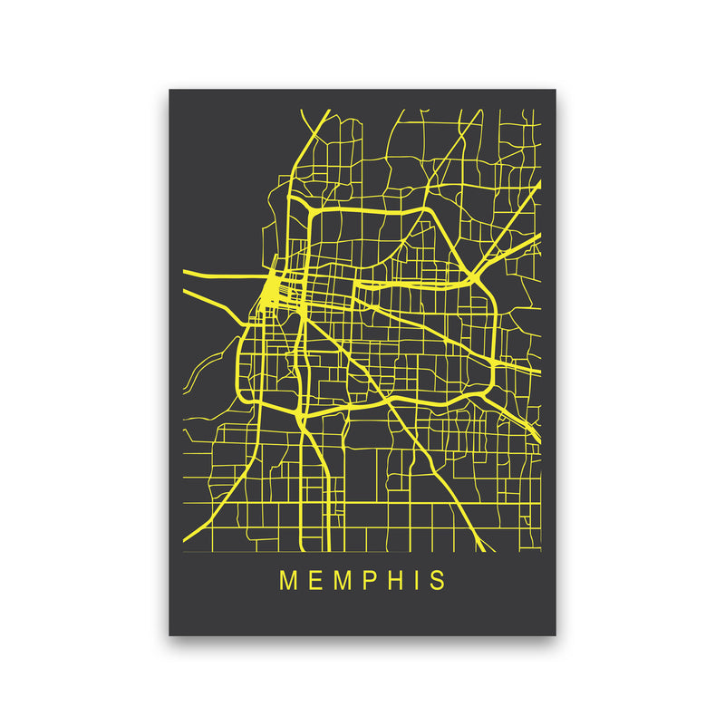 Memphis Map Neon Art Print by Pixy Paper Print Only