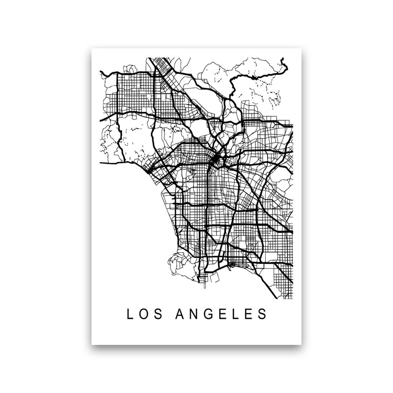 Los Angeles Map Art Print by Pixy Paper Print Only