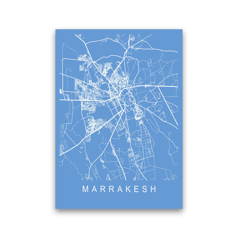 Marrakesh Map Blueprint Art Print by Pixy Paper Print Only
