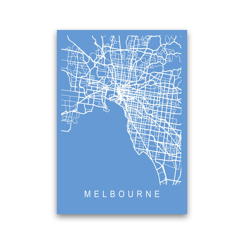 Melbourne Map Blueprint Art Print by Pixy Paper Print Only