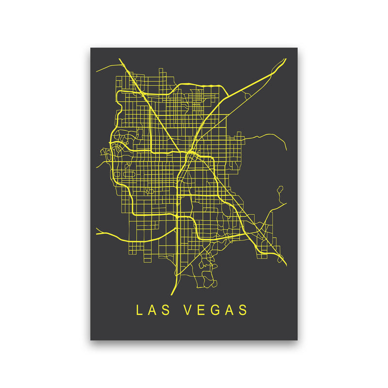 Las Vegas Map Neon Art Print by Pixy Paper Print Only