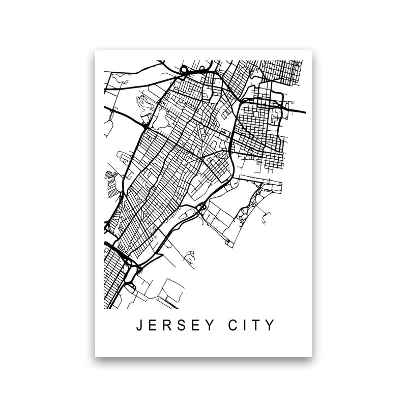 Jersey City Map Art Print by Pixy Paper Print Only