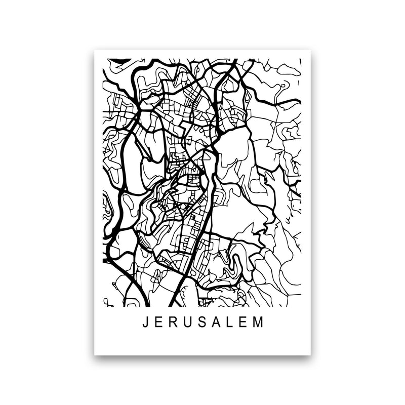 Jerusalem Map Art Print by Pixy Paper Print Only