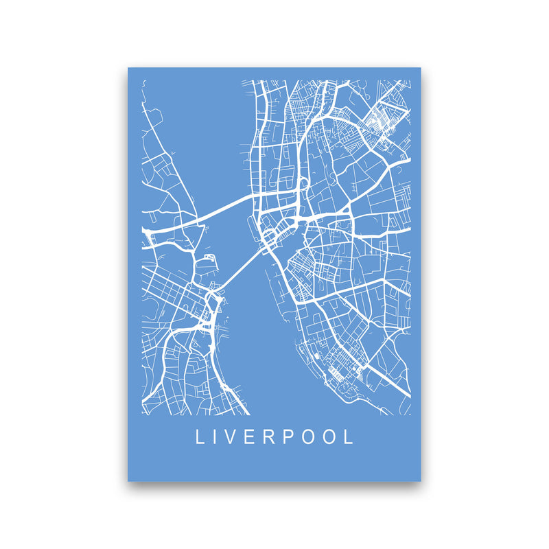 Liverpool Map Blueprint Art Print by Pixy Paper Print Only
