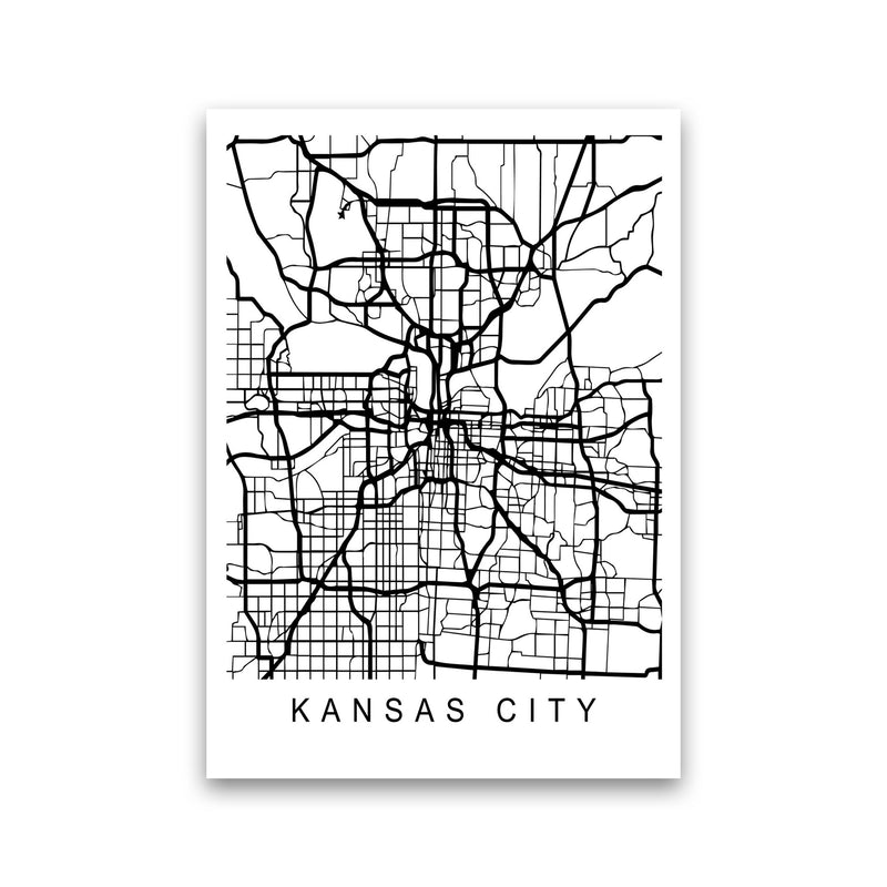Kansas City Map Art Print by Pixy Paper Print Only