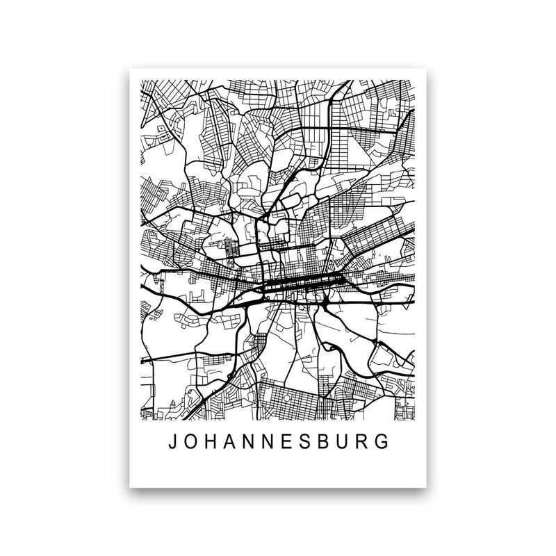 Johannesburg Map Art Print by Pixy Paper Print Only