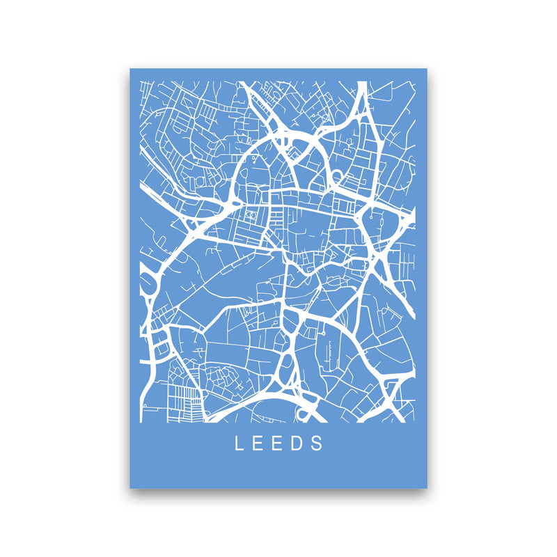Leeds Map Blueprint Art Print by Pixy Paper Print Only
