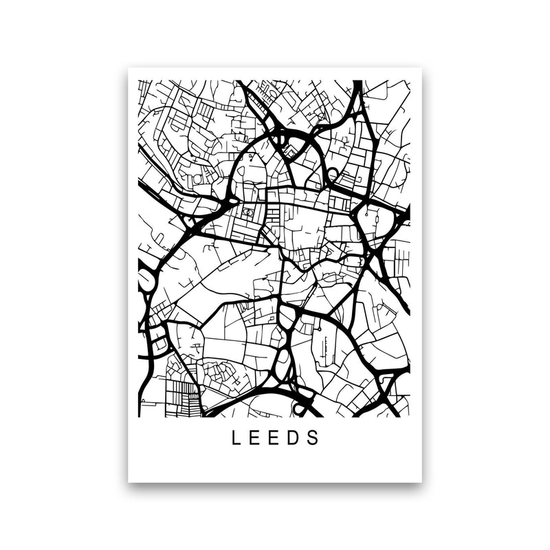 Leeds Map Art Print by Pixy Paper Print Only