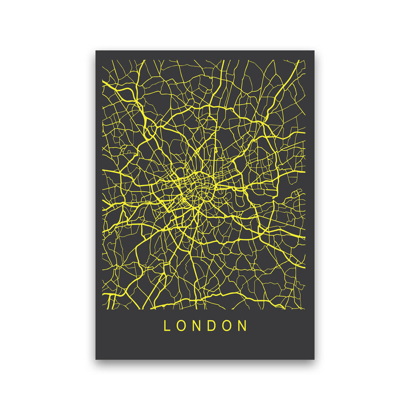 London Map Neon Art Print by Pixy Paper Print Only