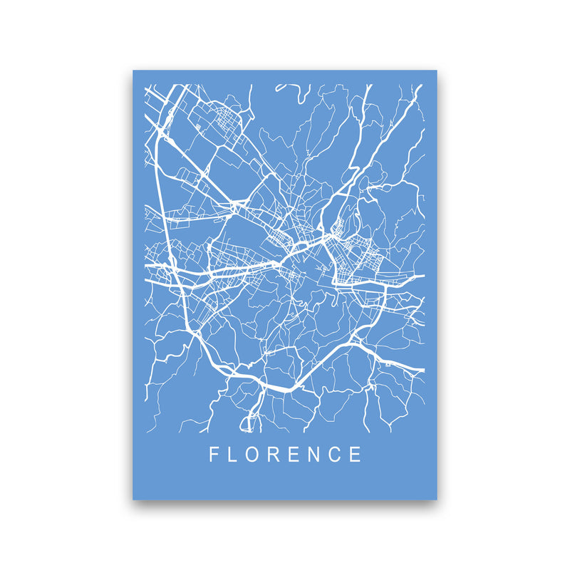 Florence Map Blueprint Art Print by Pixy Paper Print Only