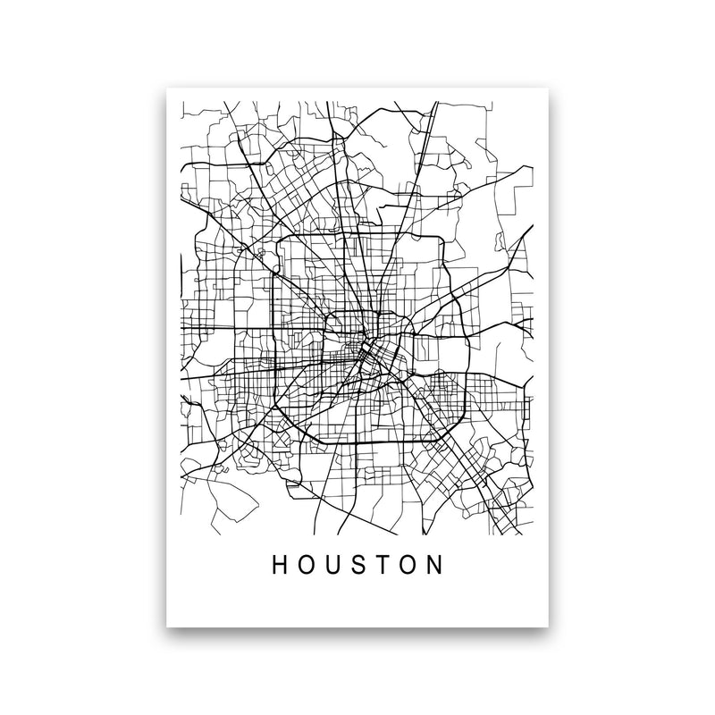 Houston Map Art Print by Pixy Paper Print Only