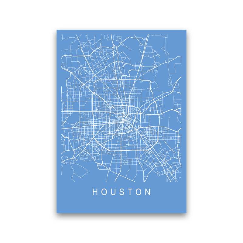 Houston Map Blueprint Art Print by Pixy Paper Print Only