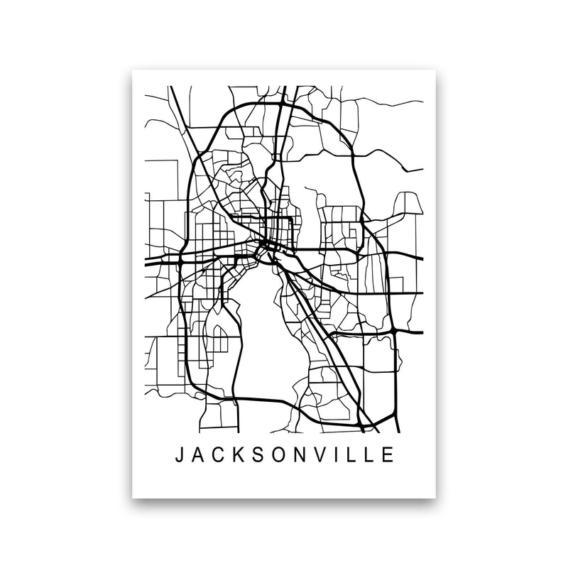 Jacksonville Map Art Print by Pixy Paper Print Only