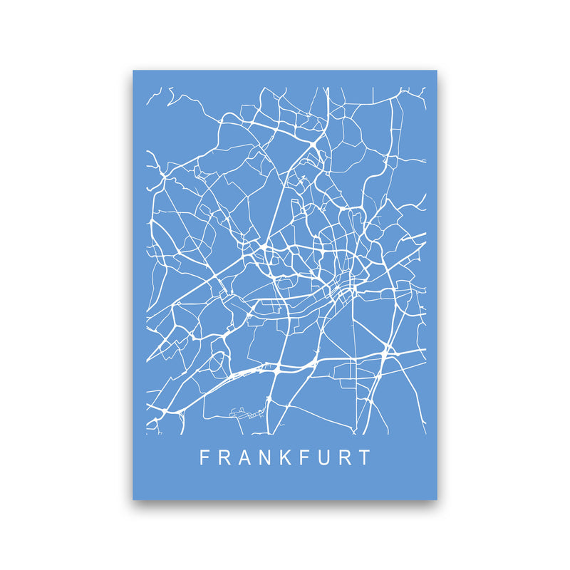Frankfurt Map Blueprint Art Print by Pixy Paper Print Only