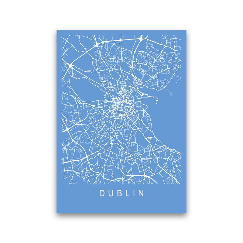 Dublin Map Blueprint Art Print by Pixy Paper Print Only