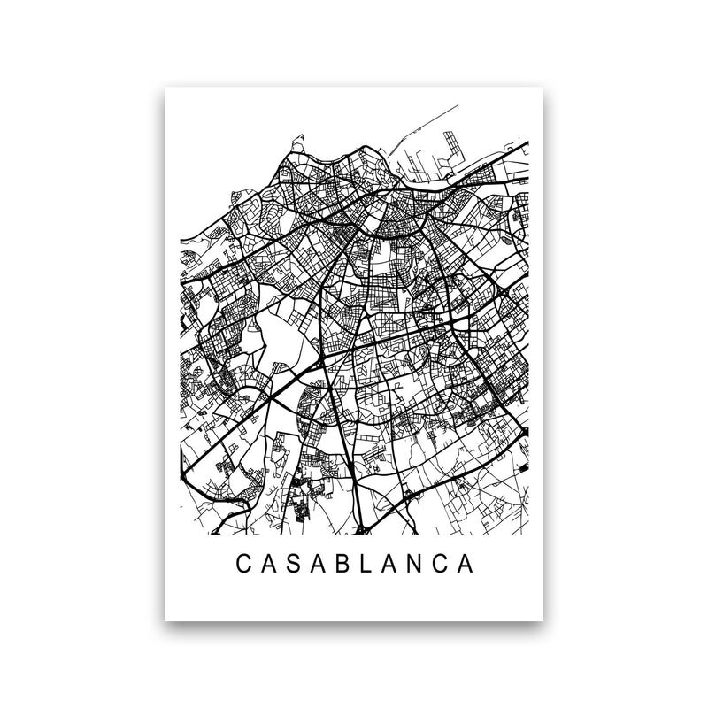 Casablanca Map Art Print by Pixy Paper Print Only