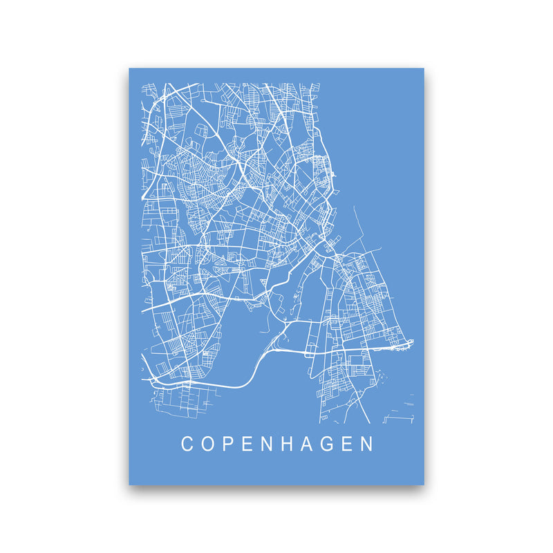 Copenhagen Map Blueprint Art Print by Pixy Paper Print Only
