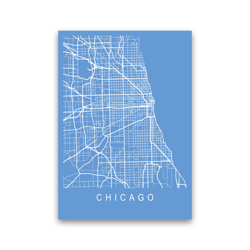 Chicago Map Blueprint Art Print by Pixy Paper Print Only